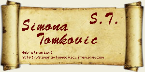 Simona Tomković vizit kartica